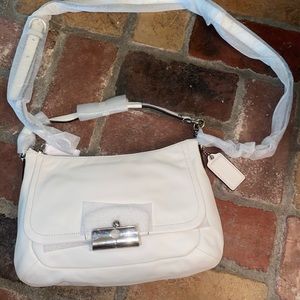 White leather Coach purse